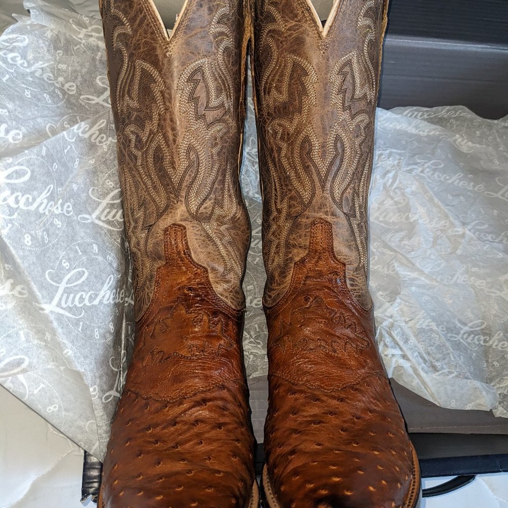 Lucchese full quill ostrich boots sz8